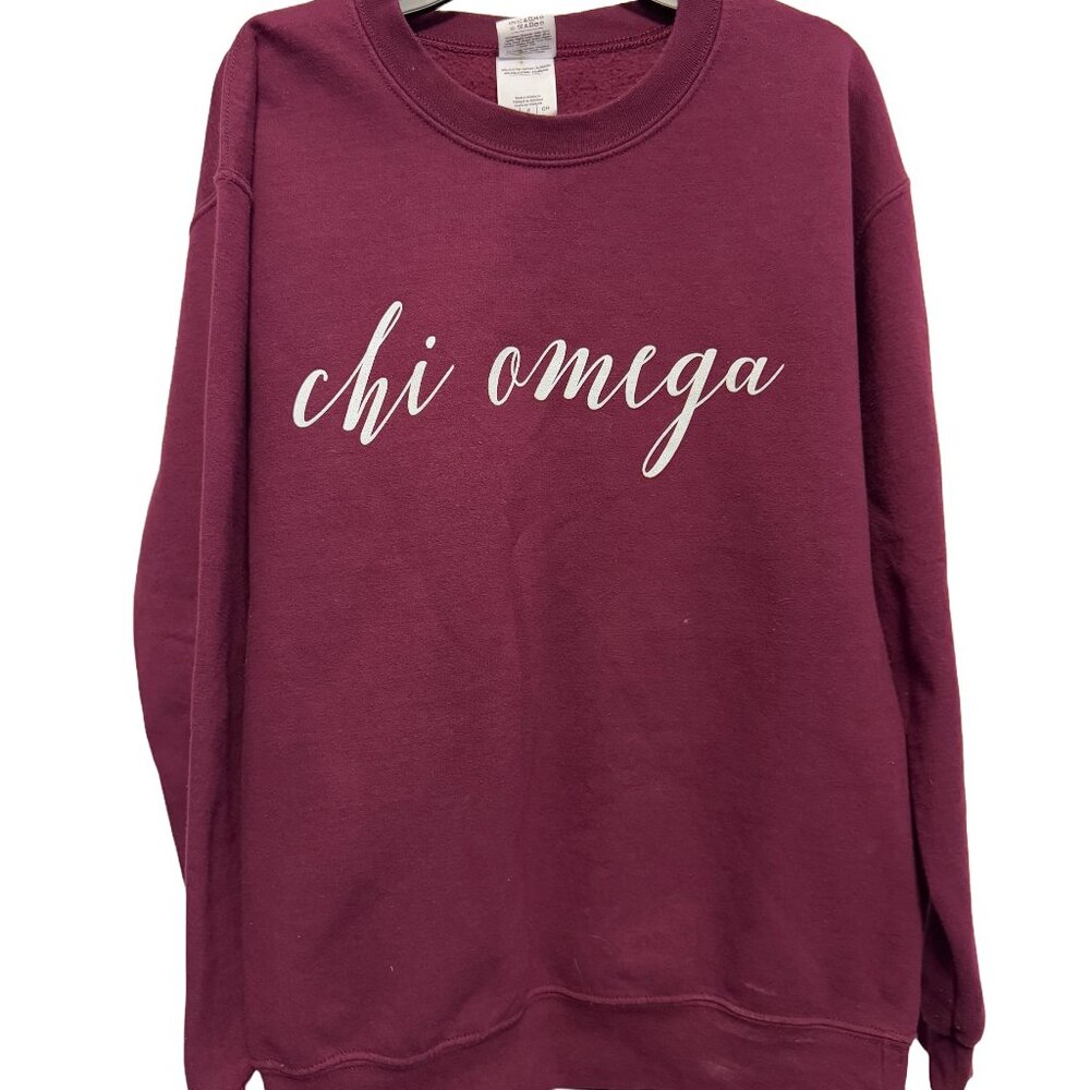 Chi Omega Sorority Fraterinity Greek Life Gildan Crewneck Sweatshirt, Small